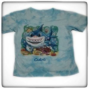 CUBA Vacation Kids Shark Short Sleeve Shirt